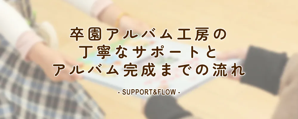 卒園アルバム工房の丁寧なサポートとアルバム完成までの流れ SUPPOT FLOW