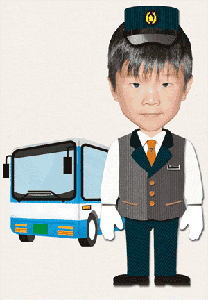 バスの運転士①の着せ替えイラスト