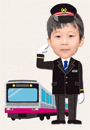 電車の運転士①の着せ替えイラスト