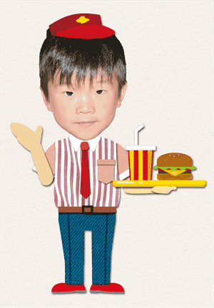 ハンバーガー屋①の着せ替えイラスト