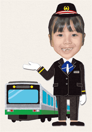 電車の運転士②の着せ替えイラスト