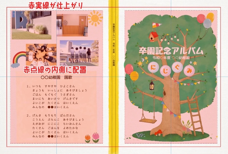 テンプレートのアレンジ方法　表紙アレンジ注意点の説明画像