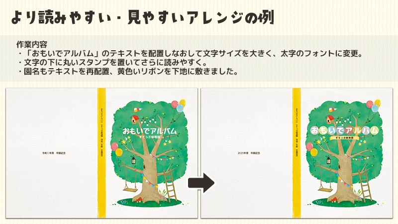 より読みやすい、見やすいアレンジの例