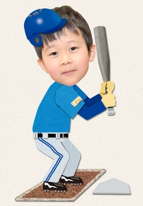 野球選手①の着せ替えイラスト