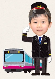電車の運転士①の着せ替えイラスト