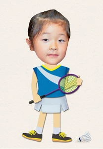 バドミントン選手②の着せ替えイラスト