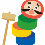 だるま落としのイラスト