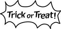 「Trick or Treat！」の吹き出しスタンプ